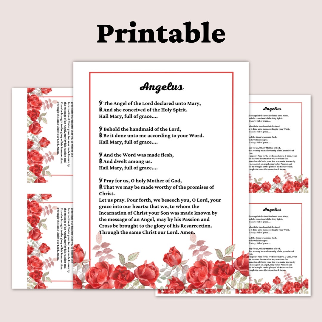 Angelus Prayer Printable Etsy Angelus Prayer Printable Etsy
