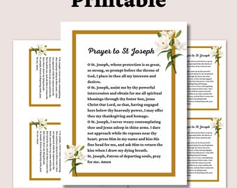St Joseph Prayer Printable