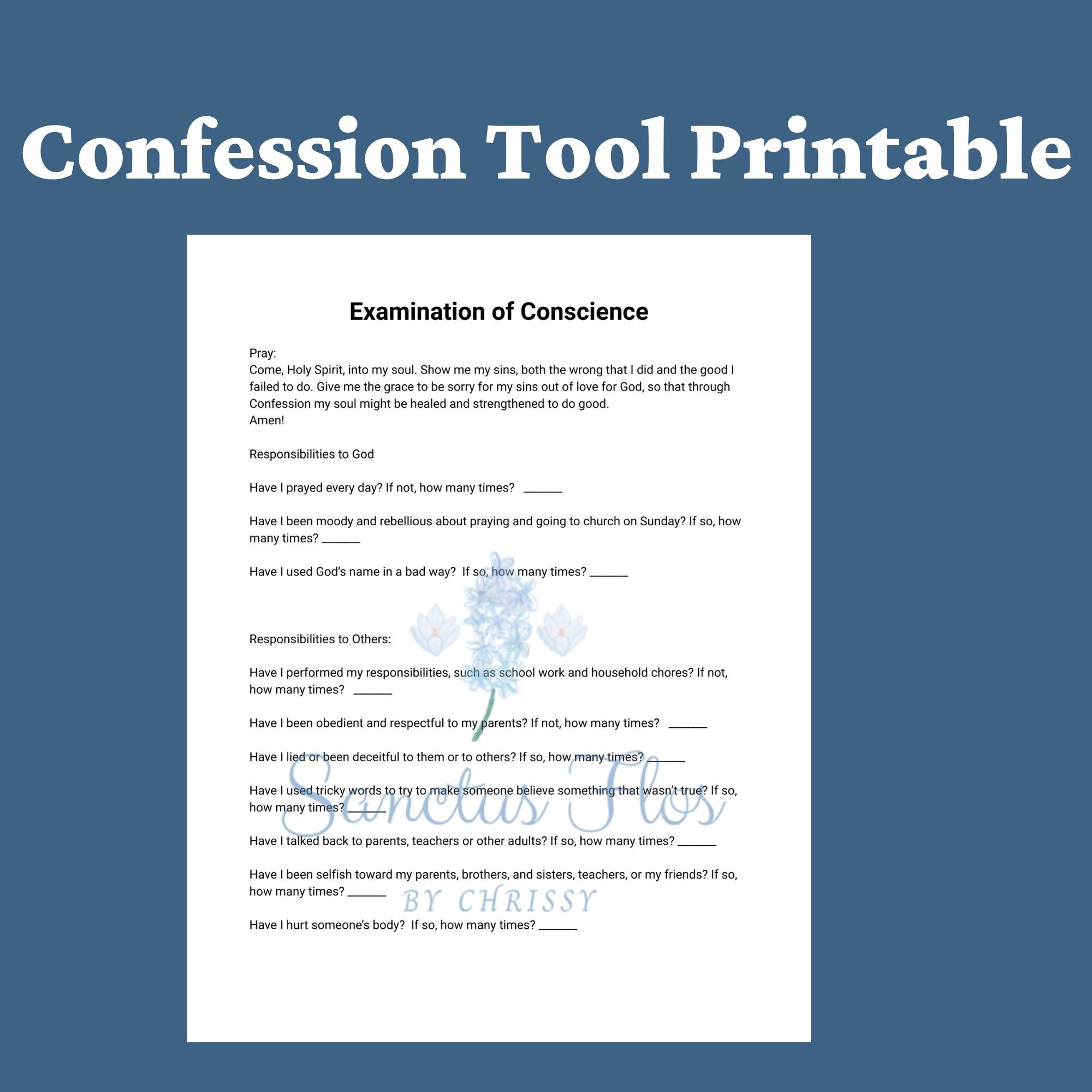 Child Confession Printable Aide - Etsy