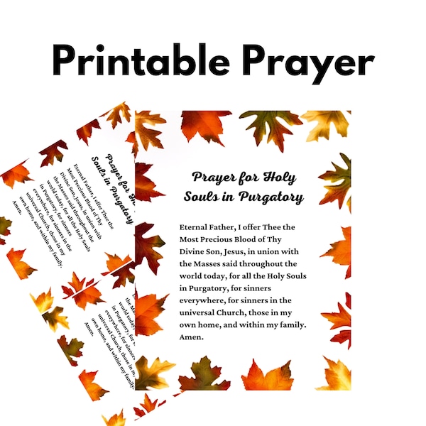 Prayer for the Souls in Purgatory Printable - Etsy