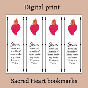 Sacred Heart bookmark, pdf download printable