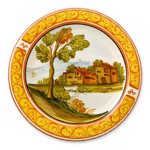 Vintage Castelli Ceramic Ashtray, Hand Painted, Signed A. Marini, Italian Pottery, Trinket Dish, Catchall Bowl, Ring Holder, Vintage Decor