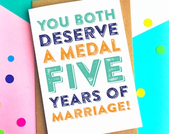 Personalised Deserve A Medal Anniversary Funny Greeting Card