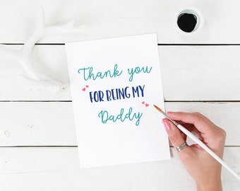 Thank You For Being My Daddy Contemporary Typographic Father's Day Celebration Card
