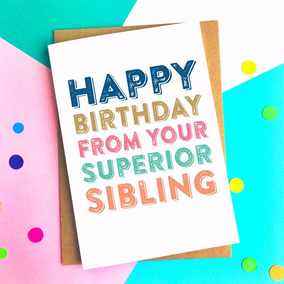 Joyeux Anniversaire De Votre Frere Superieur Typographic Funny Etsy Canada