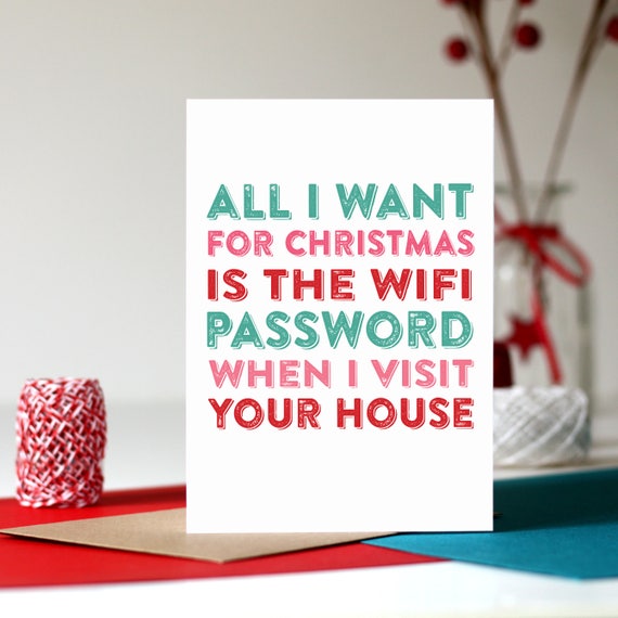 Alles Was Ich Will Zu Weihnachten Ist Das Wlan Passwort Etsy