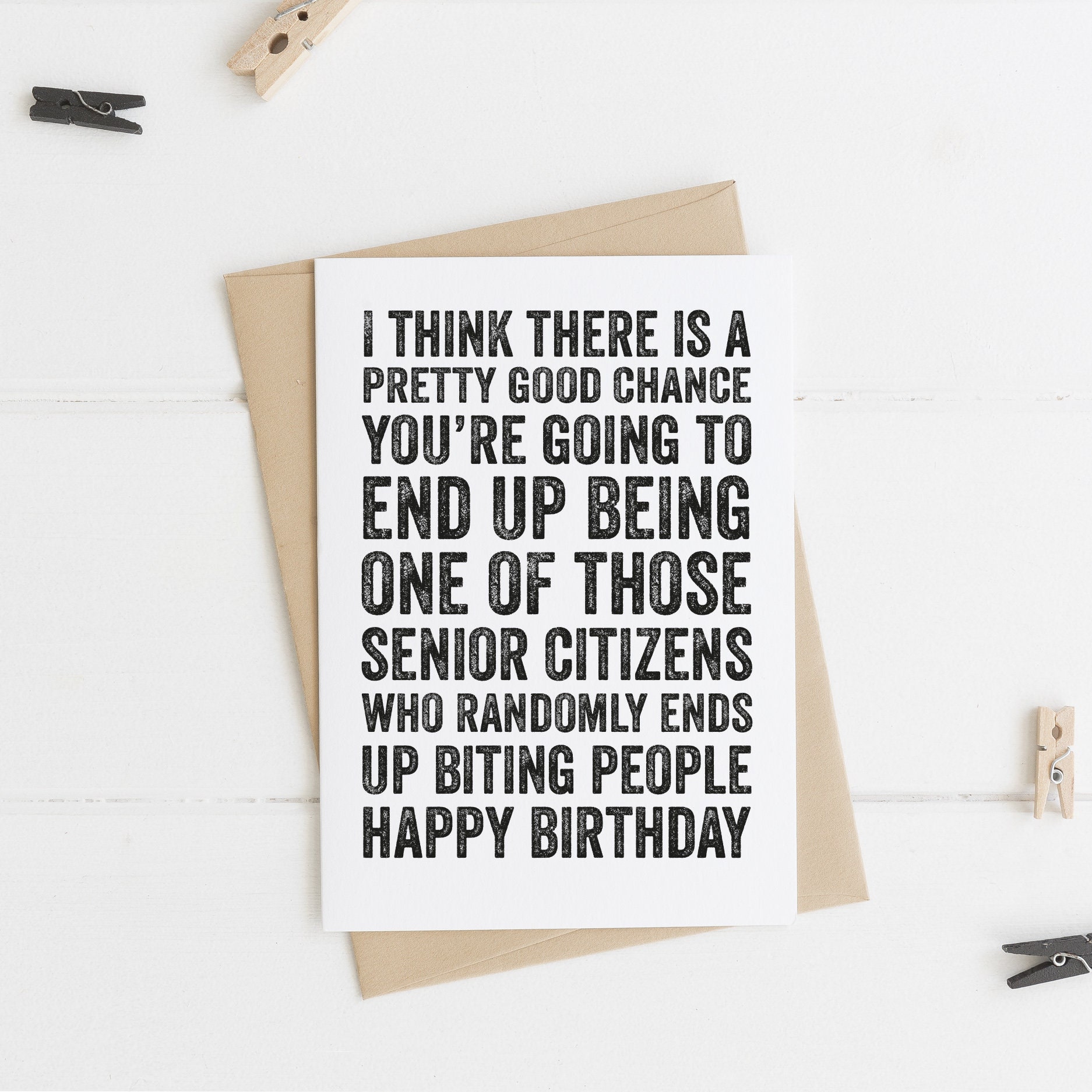 Happy Birthday Funny Senior Citizen Joke Greeting Card - Etsy Nederland