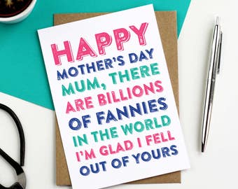 Happy Mother's Day Billions of Fannies Funny British Humour Greetings Card DYPHMD015