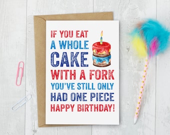 Birthday Cake Funny British Humour Greeting Birthday Card