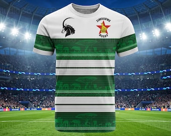 Zimbabwe Rugby Jersey | Green & White Fan Shirt | Unisex Rugby Apparel | Christmas Gift for Rugby Fans