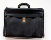 Vintage Black Leather Bally Briefcase - Made in Italy - Suede Interior with Dividers, Pockets, Fathers Day Gifts, Luxury Travel
