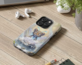 Meditating Baby Leopard Phone Case, Cute Fantasy Fairy Cover for iPhone Samsung, Whimsical Zen Animal Case, Kawaii Nature Gift