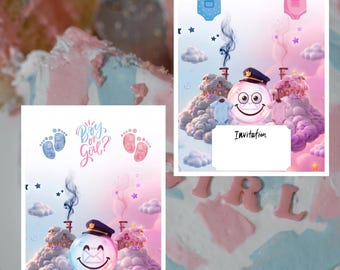 Gender Reveal cards, fun and original. Boy or Girl, Birth Announcement.