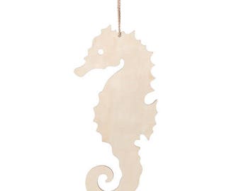 Unfinished Nautical Wood Ornaments: Seahorse Cutout
