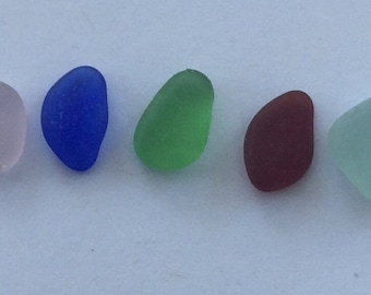 Sea Glass Small Jewelry Supply GENUINE Vintage - 5 Beach Sea Glass Lot Pieces Jewelry