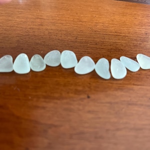 10 pezzi di vetro marino forato bianco autentico, lotto di forniture per gioielli