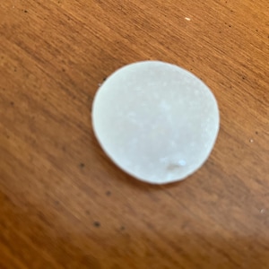 1 Large Round White Sea Beach Glass Piece Craft Supply Bulk, Seaglass Lot, Mosaic Supply