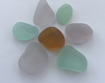 Spring Sale Genuine Sea Glass Jewelry Supply GENUINE - 7 Beach Sea Glass Lot Pieces Jewelry