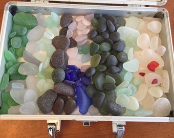 Assorted Small Medium Large Genuine Sea glass for Jewelry Supply, Craft Supplies, Sea Glass Bulk, Art Making Supply