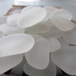 50 Large White Sea Glass for Decor Beach Glass Gems Craft Supply Bulk Seaglass Lot Mosaic Supply