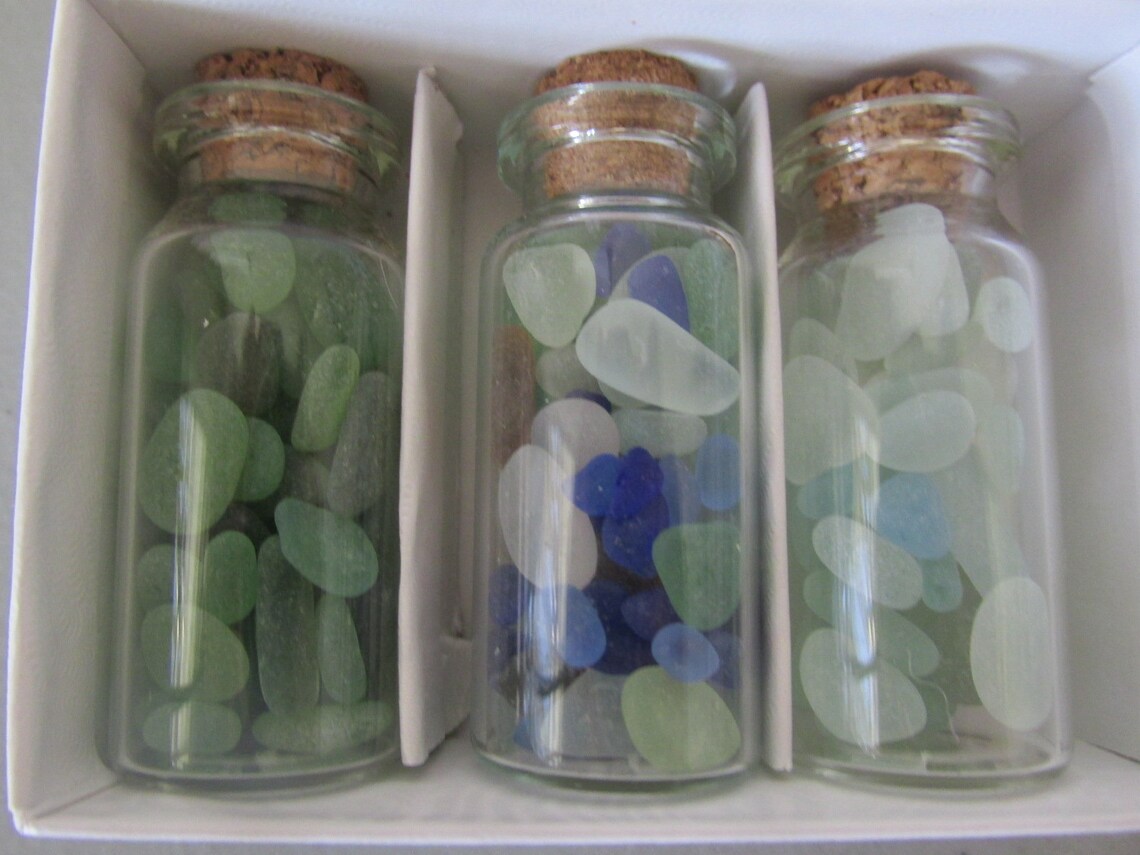 Sea Glass Gift in Bottles Genuine Beach Glass Wedding Gift Etsy