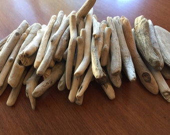 50 Small Pieces Driftwood, Driftwood Art Supply, Wood Supply, Naturally Weathered, Craft Supply