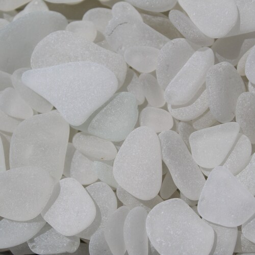 500 Sea shops Glass Bulk for Art Jewelry Supply, White Seaglass Lot Beach Glass, Small Medium Large