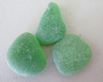 Large Green Sea Beach Glass Genuine Pieces