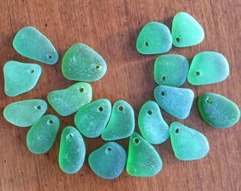 Top Drilled Sea Beach Glass – 10 Piece Lot – Purple – Handmade Pendant Ready