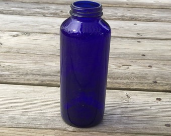 Spring Sale Blue Antique old Bromo Seltzer Bottle, Collectors Glass Bottle