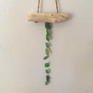 Sea Glass Project DIY Driftwood Mobile Kit, Wall Hanging Kit, Beach Glass Decor, Wind Chime Kit, Genuine Sea Glass