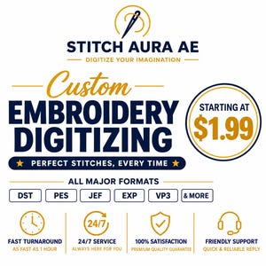 Digitalización de bordados personalizados / Digitalización de logotipos / Servicio de digitalización de bordados / Digitalización de imágenes para bordado / Digitalización personalizada