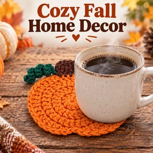 Pumpkin Coaster Crochet Pattern PDF | Easy Fall Crochet Coaster | Halloween Thanksgiving Autumn Decor | Instant Download