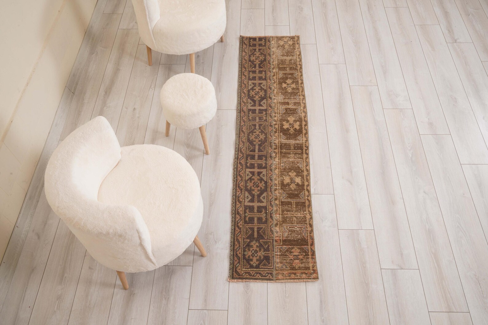 Turkish Rug Small 2x6 Oushak Rug, Handmade Vintage Small Runner, Antique Turkish Rug 2x6 ...