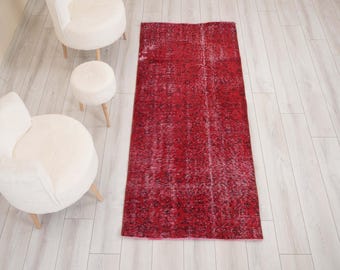 3x7 Oushak Rug, Handmade Vintage Runner, Antique Turkish Rug 3x7, Neutral Small Runner Carpet, Area Faded Rug, 813