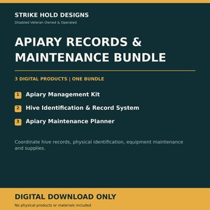 Apiary Records & Maintenance Bundle | Excel Trackers and PDF Forms