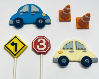 Fondant Cake Toppers - Cars Theme Cake Set