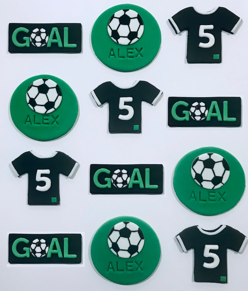 Fondant Cupcake Toppers Soccer image 1