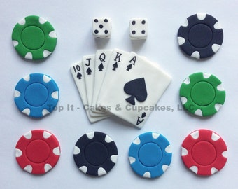 Fondant Cake Toppers - Poker