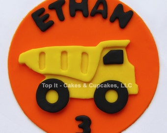 Fondant Cake Topper - Construction Truck