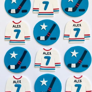 Fondant Cupcake Toppers - Hockey