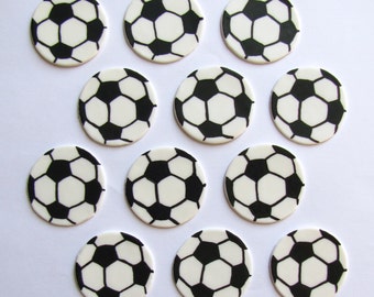 Fondant Cupcake Toppers - Soccer Balls