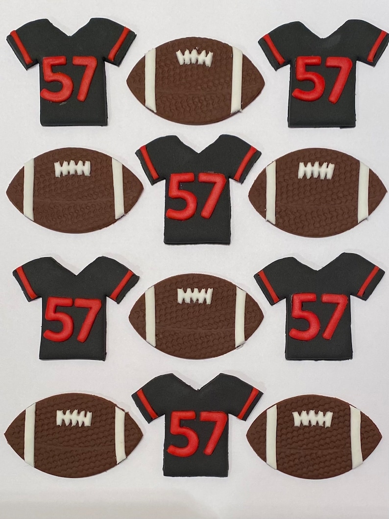 Fondant Cupcake Toppers Football/Jersey image 1