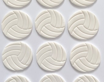 Fondant Cupcake Toppers - Volleyballs