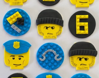 Fondant Cupcake Toppers - Police/Robbers