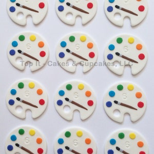 Fondant Cupcake Toppers Artist Palette image 1