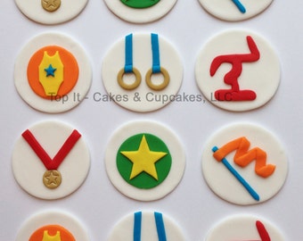 Fondant Cupcake Toppers - Gymnastics