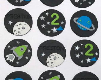 Fondant Cupcake Toppers - Space II