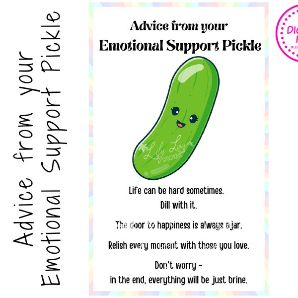Emotional Support Pickle Tags Etsy Emotional Support Pickle Tags Etsy