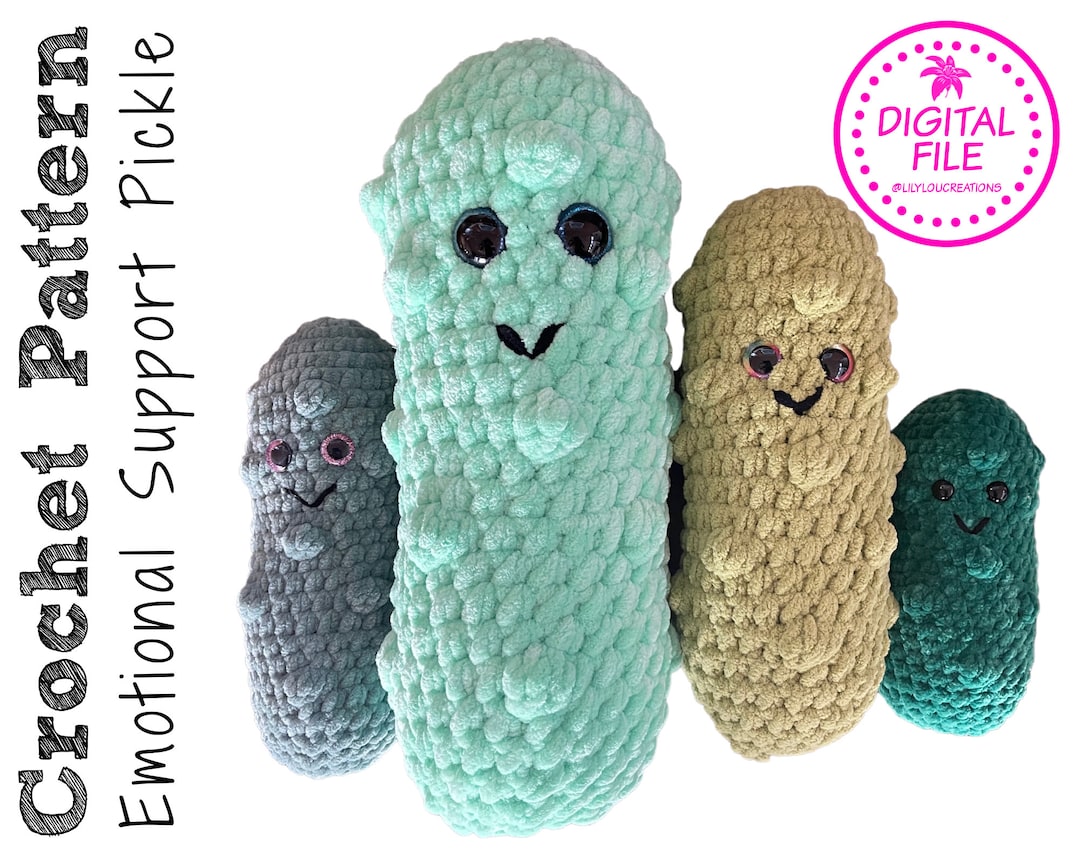 Emotional Support Pickle Crochet Pattern by Lilylou Creations DIGITAL